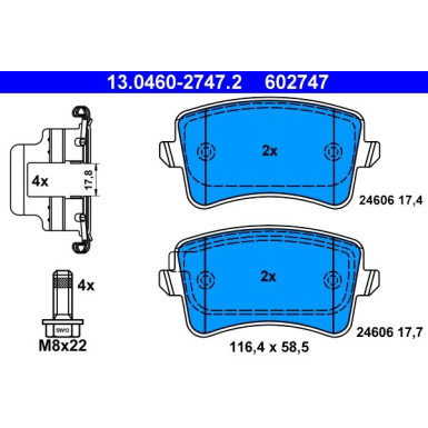 Bremsbelagsatz Vw T. A4/A5/Q5 07- 2.0-4.0/Quattro Disc 330Mm | 13.0460-2747.2