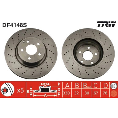 15 481 045 Bremsscheibe VA | MERCEDES W220 98 | DF4148S