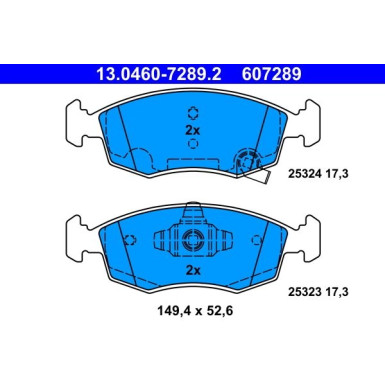 Bremsbelagsatz Fiat P. Panda 0.9-1.2/1.3D 12 | 13.0460-7289.2