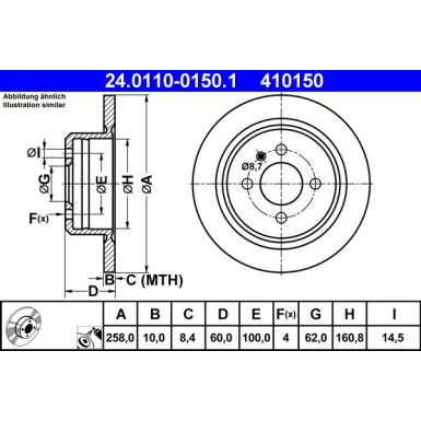 Bremsscheibe Bmw T. 3 1.6-2.7 82-93 | 24.0110-0150.1