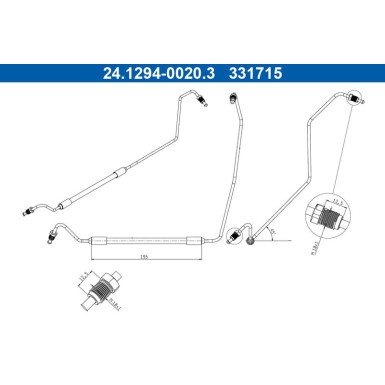 ATE Bremsschlauch | 24.1294-0020.3