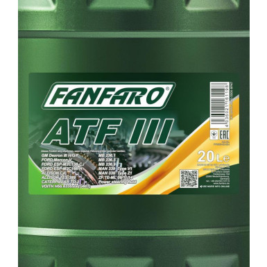 Fanfaro ATF III Automatikgetriebeöl 20L | FF8603-20