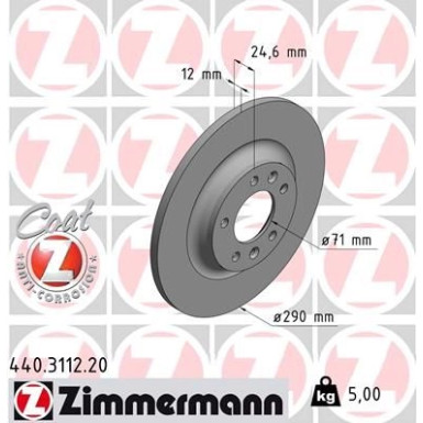 ZIMMERMANN Bremsscheibe | 440.3112.20