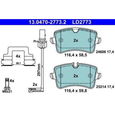 Bremsbelagsatz Audi T. A8 2.0-6.3 Quattro 09- Keramik | 13.0470-2773.2