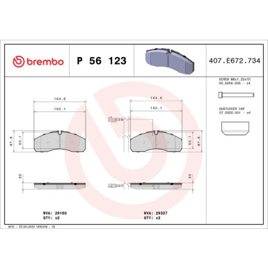 BREMBO Bremsklötze VA | NISSAN Cabstar, NT400 06 | P 56 123