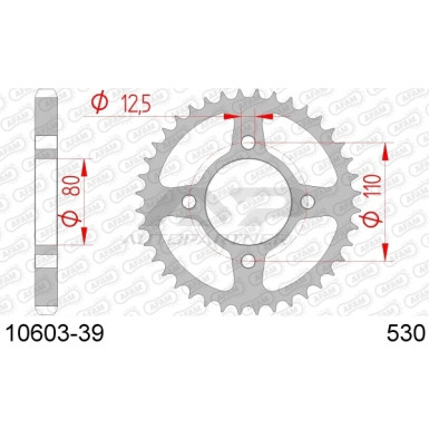 AFAM Kettenrad STAHL 39 Zähne | für 530 | 10603-39