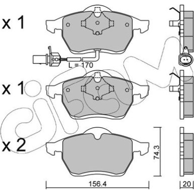 CIFAM Bremsbelagsatz, Scheibenbremse | 822-279-1