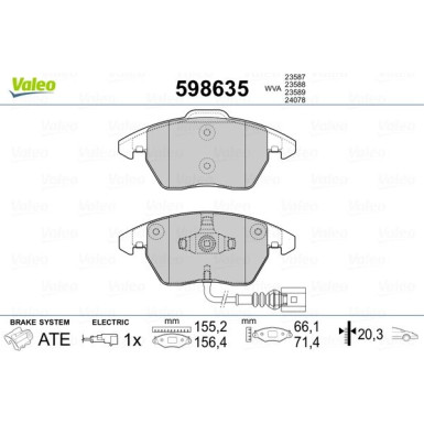 VALEO Bremsbeläge | 598635