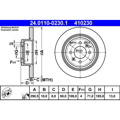 Bremsscheibe Peugeot T. 406 1,8-3,0 95-04 | 24.0110-0230.1