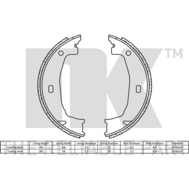 Handbremsbacken Bmw E46/E81/F20 03 | 2715662