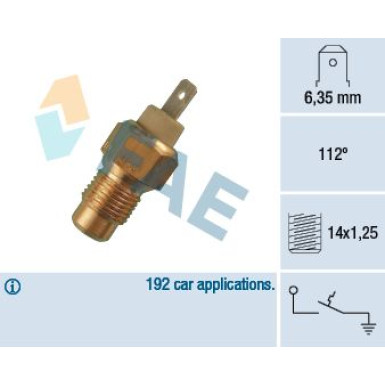 FAE Temperaturschalter, Kühlmittelwarnlampe | 35180