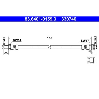 ATE Bremsschlauch | 83.6401-0159.3