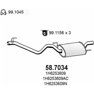 Endschalldämpfer | VW GOLF,Vento 89 | 58.7034