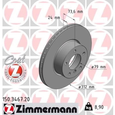 ZIMMERMANN Bremsscheibe | 150.3467.20