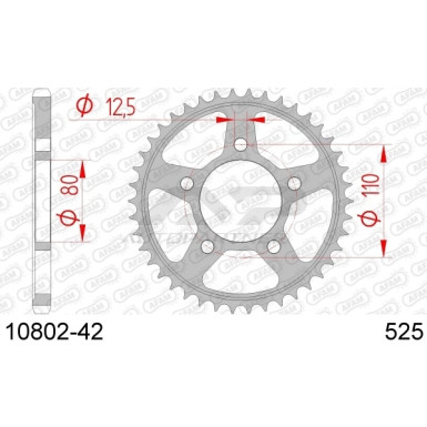 AFAM Kettenrad STAHL | für 525 | 10802-42