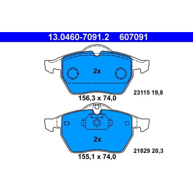 Bremsbelagsatz Opel P. Vectra 1.6-2.6 95-02 | 13.0460-7091.2