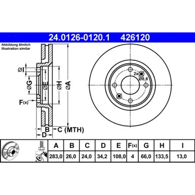 Bremsscheibe Citroen P. C5/Xsar | 24.0126-0120.1