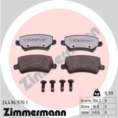 ZIMMERMANN Bremsbeläge | 24496.970.1