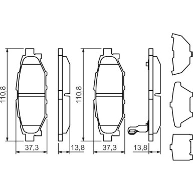 Bremsklötze | SUBARU,TOYOTA | 0 986 494 444