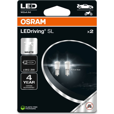 OSRAM LEDriving® SL ~W2.3W W2x4.6d 0.25W 12V 6000K 25 lm Weiß