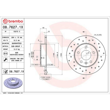 Bremsscheibe HA Xtra | OPEL Astra,Corsa,Meriva,Zafira 98 | 08.7627.1X