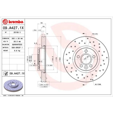 Bremsscheibe VA Xtra | FORD Galaxy,Mondeo,S-Max,VOLVO 06 | 09.A427.1X