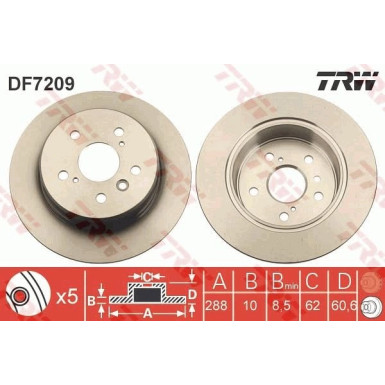 82 482 059 Bremsscheibe HA | LEXUS RX 00 | DF7209