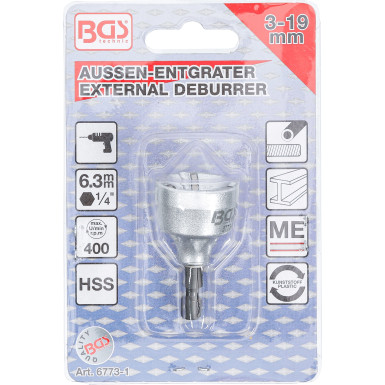 BGS Aussen-Entgrater | für Ø 3 - 19 mm | 6773-1