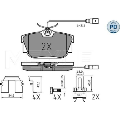 Bremsklötze HA Platinum | FORD, SEAT, VW Sharan, T5 95 | 025 234 4616/PD