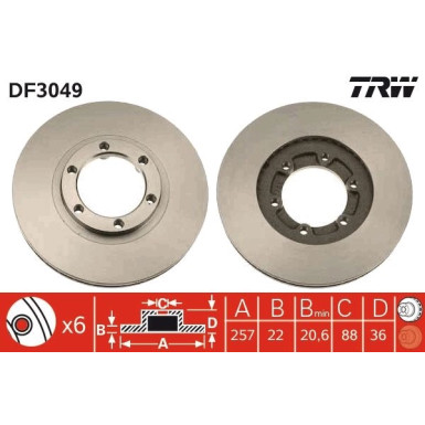 Bremsscheibe Opel P. Frontera | DF3049