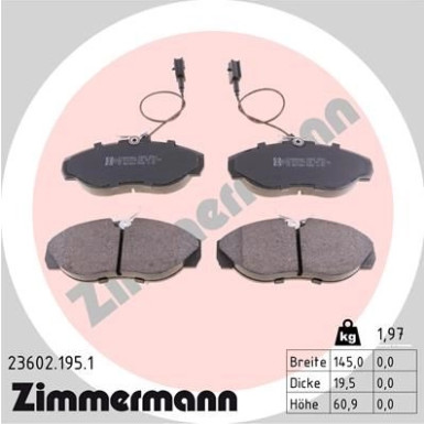 ZIMMERMANN Bremsbeläge | 23602.195.1