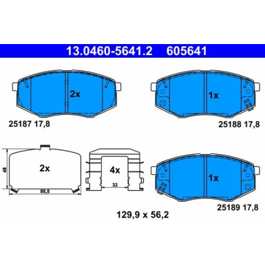 Bremsbelagsatz Hyundai P. Ix20 1.4-1.6 10 | 13.0460-5641.2