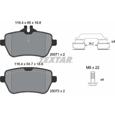 Bremsbelagsatz Db T. R231 Sl 3.0-4.7 12- Cabrio | 2507101