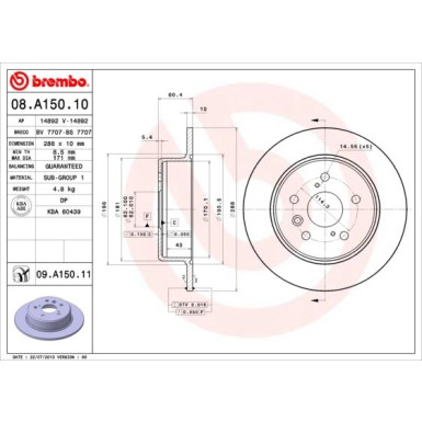 Bremsscheibe HA | LEXUS RX 98-03 | 08.A150.11