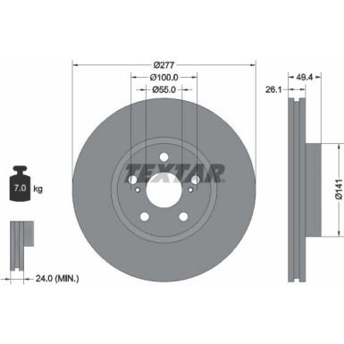 Bremsscheibe Toyota P. Avensis 03- 1.6-2.0E | 92135503