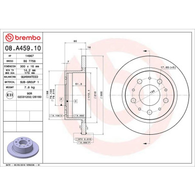 70 482 019 Bremsscheibe HA | CITROEN Jumper,FIAT,PEUGEOT 06 | 08.A459.10