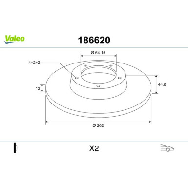 VALEO Bremsscheibe | 186620