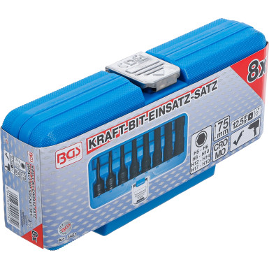 BGS Kraft-Bit-Einsatz-Satz | Antrieb innenvierkant 12,5 mm (1/2"""") | Innensechskant 5 - 19 mm | 8-tlg | 5481