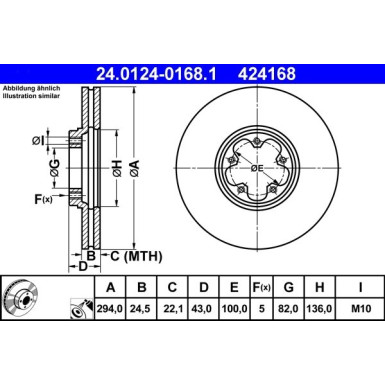 Bremsscheibe Ford P. Transit 2.0-2.4 D 00-06 | 24.0124-0168.1