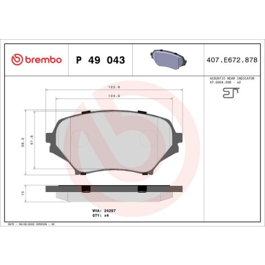 BREMBO Bremsklötze VA | MAZDA MX-5 05-14 | P 49 043