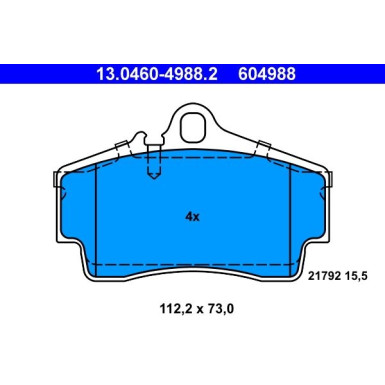 Bremsbelagsatz Porsche T. 911/Boxster/Cayman 96-09 | 13.0460-4988.2