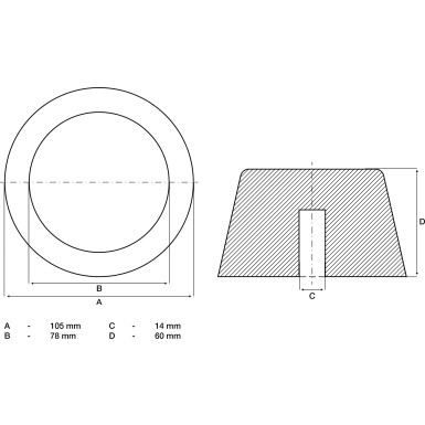 BGS Gummiauflage | für Hebebühnen | Ø 105 mm | 7009