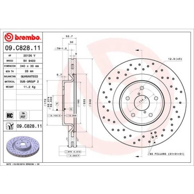 Bremsscheibe VA | SUBARU | 09.C828.11