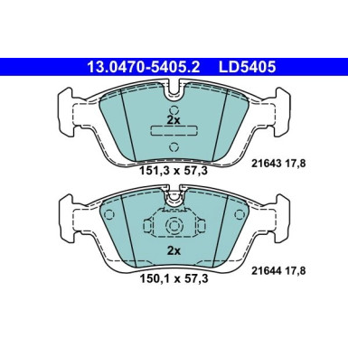 Bremsbelagsatz Bmw S. 3/Z3/Z4 90-09 Keramik | 13.0470-5405.2