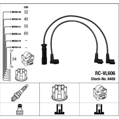 RC-VL606 NGK | Zündkabelsatz | VOLVO 960 Kombi 90-93 | 8469