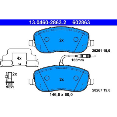 Bremsbelagsatz Citroen P. C8/Jumpy 1.6-2.2 95 | 13.0460-2863.2