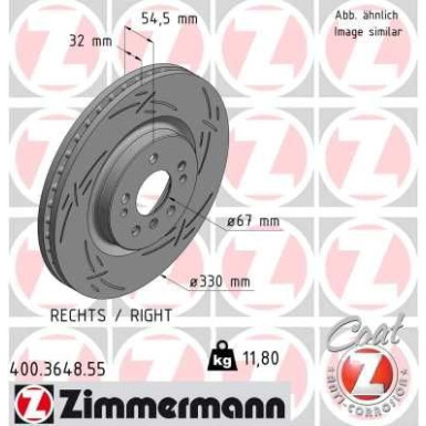 ZIMMERMANN Bremsscheibe | 400.3648.55