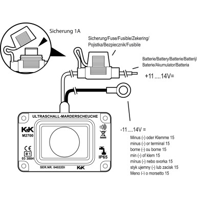 Marderabwehr wasserdicht | 360 Grad wirkungsradius | M2700