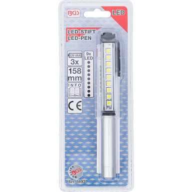 BGS Aluminium-LED-Stift mit 9 LEDs | 8493