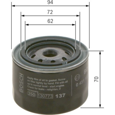 Ölfilter | LADA,CHEVROLET,BOGDAN,OPEL | 0 451 103 093